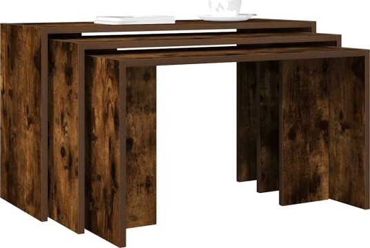 Stablebord 3 stk røkt eik konstruert tre 8721158574169