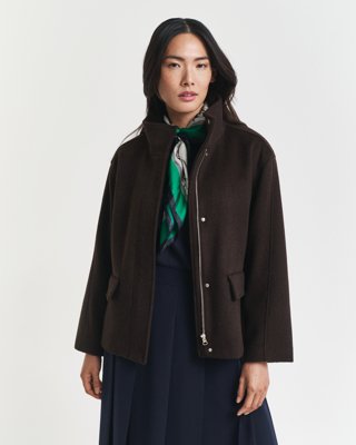 Gant Kort ulljakke med glidelås DEEP BROWN XL