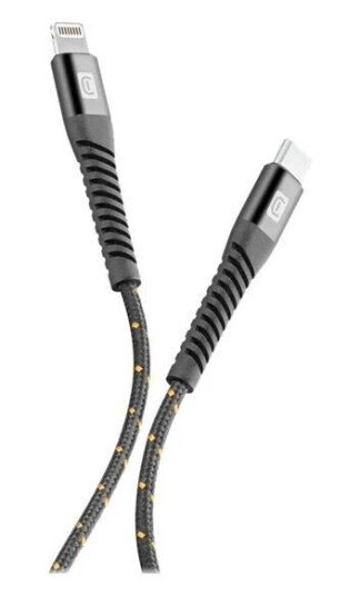 CellularLine Tetra Force ladekabel USB-C til Lightning 1,2m - Svart CellularLine Tetra Force ladekabel USB-C til Lightning 1,2m - Svart