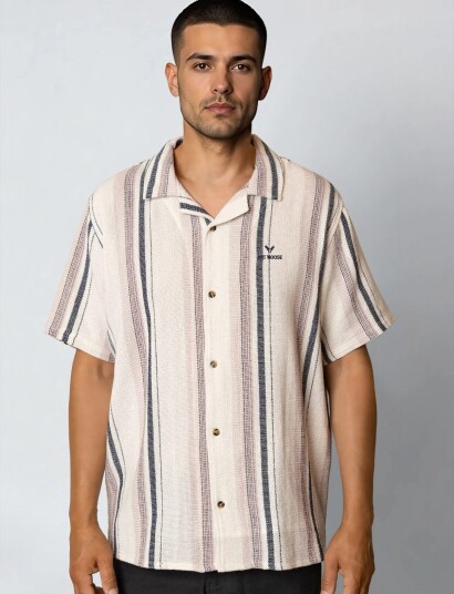 Fat Moose Costa S/S Shirt   Cream   XL