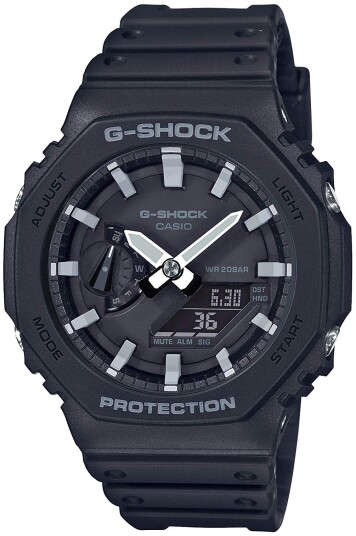 Casio Herreklokke GA 2100 1AER G Shock Sort/Resinplast Ø45.4 mm