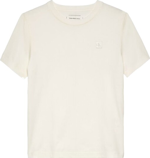 Calvin Klein T skjorte Mono Mini Merke Tofu White Calvin Klein 8 år 128 T skjorte Hvit