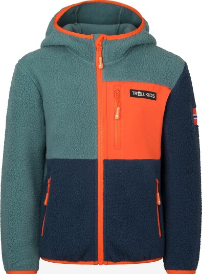 TrollKids Kids Aurlandsfjord Jacket STORMY BLUE/MYSTIC BLUE/FLAME ORANGE 116