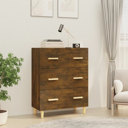 vidaXL Skjenk røkt eik 70x34x90 cm konstruert tre vidaXL Skjenk røkt eik 70x34x90 cm konstruert tre
