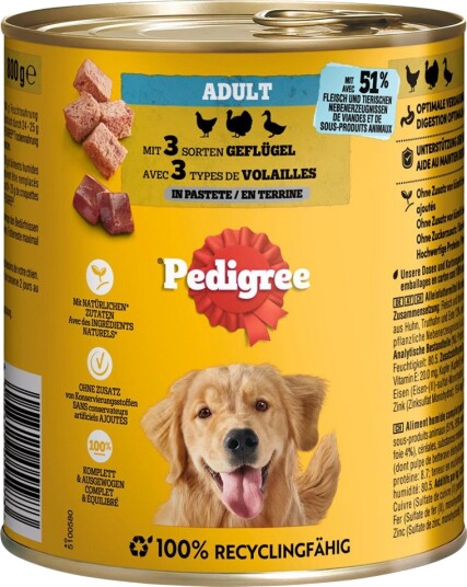 Pedigree Våtfôr Classic Fjærkre I Paté 12 X 800 G