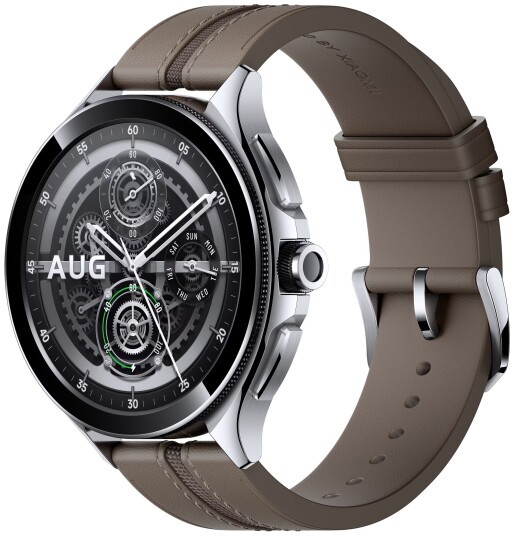 Xiaomi Watch 2 Pro - 46 Mm - Sølv Rustfritt Stål - Smartklokke Med Stropp - Lær - Brun - Håndleddstørrelse: 135-205 Mm - Display 1.43" - 32 Gb - Bluetooth, Wi-Fi, Nfc - 54.5 G