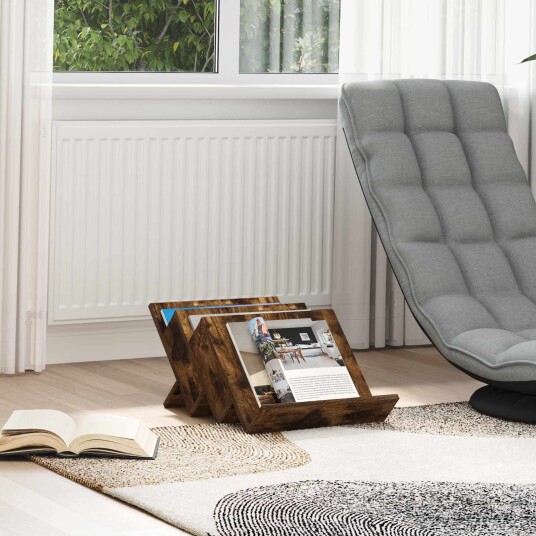 vidaXL Magasinreol med hylle Røkt eik 53 x 40 x 28,5 cm Konstruert tre vidaXL Magasinreol med hylle Røkt eik 53 x 40 x 28,5 cm Konstruert tre