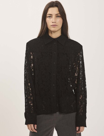 NORR Sylvina Lace Shirt Black 34