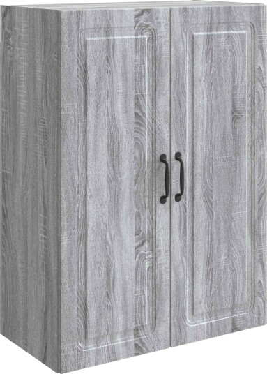 vidaXL Vegghengt skap Grå Sonoma 66 x 34,5 x 90 cm Konstruert tre