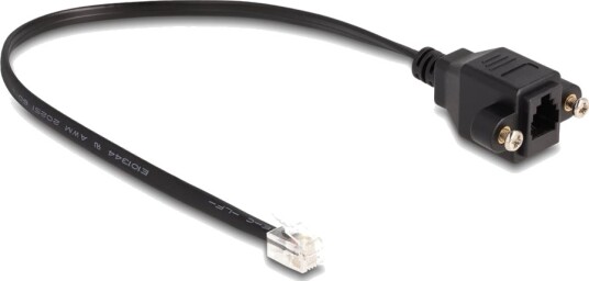 Delock Telefonforlengelseskabel Rj 10 Hann Til Rj 10 Hunn Skrubar 30 Cm Svart