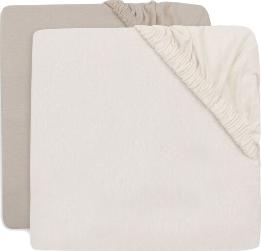Jollein Stretchlakner 2-Pakk 60x120, Oatmeal/Sand