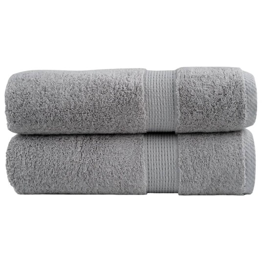 Premium badehåndklær SOLUND 2 stk grå 100x150 cm 600gsm Premium badehåndklær SOLUND 2 stk grå 100x150 cm 600gsm