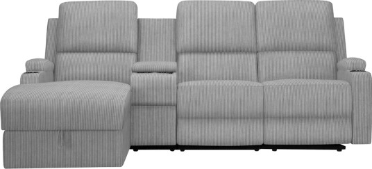 Reclinersofa med hjørne Loft24 Hjørnesofa 3 seter Loft24 Dallas Grå Venstrevendt