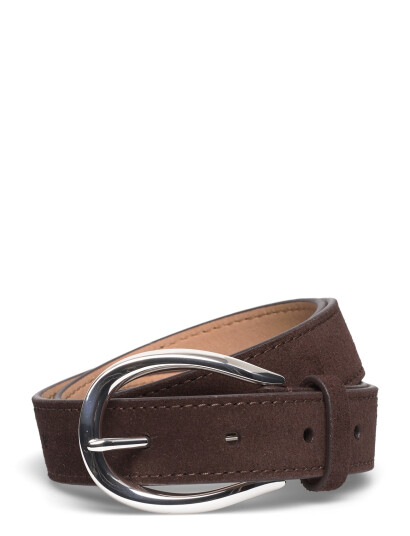 Polo Ralph Lauren Stirrup Buckle Calfskin Suede Belt Brown L