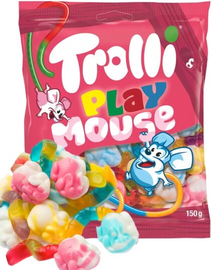 Trolli Playmouse Skum og Vingummi Godteri 150g Trolli Playmouse Skum og Vingummi Godteri 150g