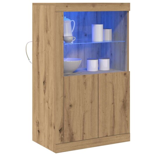 Sideboard med LED Lys Artisan Eik 60,5x37x100 cm