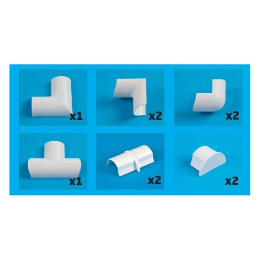 D line Adaptersett 20x10mm Hvit