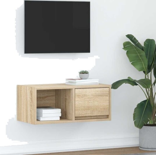 TV benk sonoma eik 60x31x25,5 cm konstruert tre
