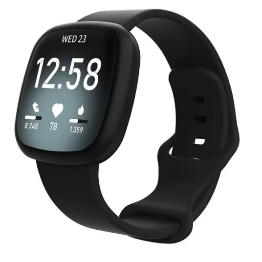 Armbånd til Fitbit Versa 4 / Versa 3 / Sense 2 / Sense Large Svart