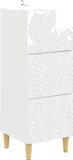 vidaXL Skuffeskap Høgglans hvit 33 x 34,5 x 90 cm Konstruert tre