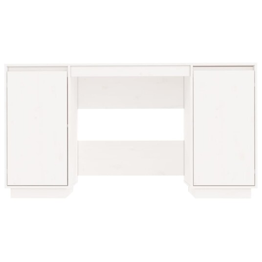 vidaXL Skrivebord hvit 140x50x75 cm heltre furu