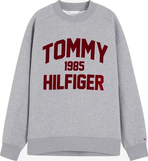 Tommy Hilfiger Varsity Flock Rlxd Swt MEDIUM GREY HEATHER L