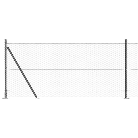  Gjerdepåle Grå 10 x 0,8 m 36 mm mesh Stål og PVC