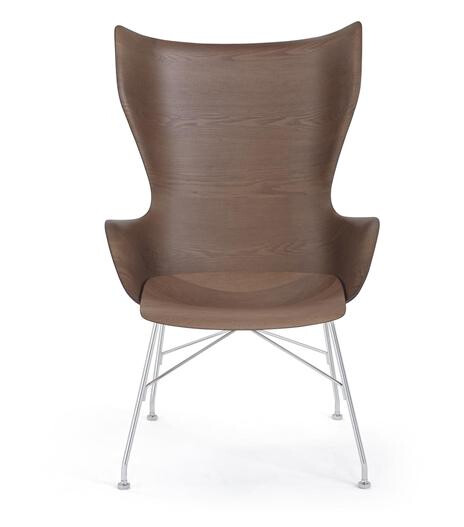 Kartell Kartell K/Wood Lenestol Krom/mørk Ask