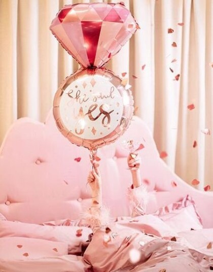 PartyDeco Folieballong Ring She Said Yes
