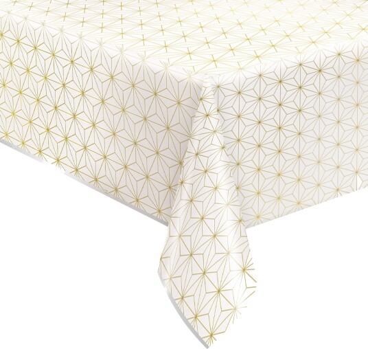 Plastduk Geometrisk Gull