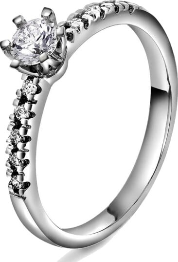 Vida By Pan Jewelry Vida ring i gull med dia 0,40 ct TWSI størrelse Vida ring i hv.gull med dia 0,40 ct TWSI 54