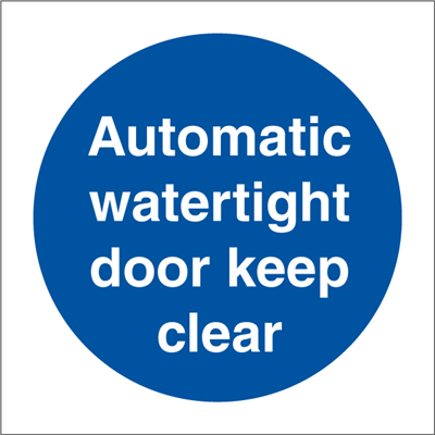 Jo Safety Automatic watertight door keep clear Photoluminescent Rigid PR MM 150 x IMO 106108PRMM