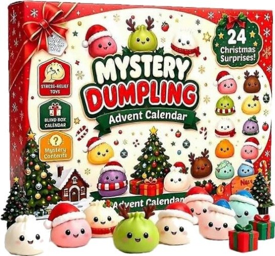 Jule dumpling adventskalender 2026   24 dager med dumpling overraskelser nedtellingskalender til jul festlig stressavlastende gavesett for barn