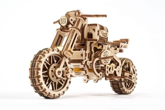 Ugears 3D Trebyggesett 380 Deler Scrambler UGR 10 Motorsykkel med Sidevogn Ugears 3D Trebyggesett 380 Deler Scrambler UGR 10 Motorsykkel med Sidevogn