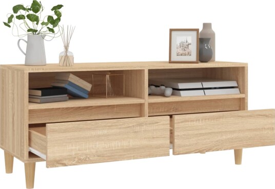 vidaXL TV-benk sonoma eik 100x34,5x44,5 cm konstruert tre
