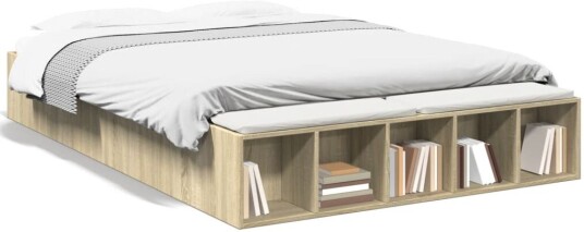 Sengeramme sonoma eik 150x200 cm konstruert tre 8721102622144