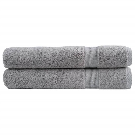Premium håndklær SOLUND 2 stk grå 100x200 cm 600gsm Premium håndklær SOLUND 2 stk grå 100x200 cm 600gsm