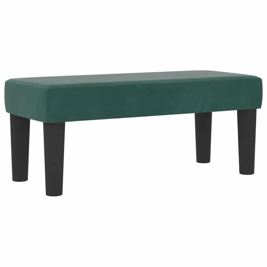 Box Spring Seng med Madrass & Benk Mørkegrønn 100x200 cm Fløyel