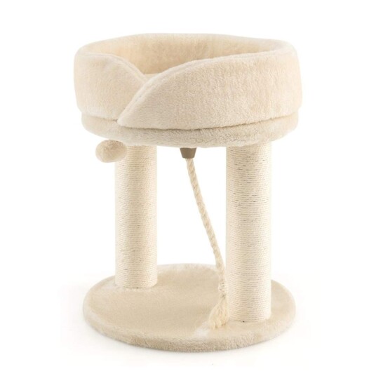 Cwy Cat Tree Cat Skrapestolpe Med Mykt Sete Sisal Tårn For Katter Beige