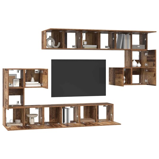 TV benksett 10 pcs Gammelt tre 180 x 30 x 90.5 cm TV benksett 10 pcs Gammelt tre 180 x 30 x 90.5 cm
