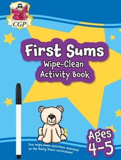 First Sums Wipe Clean Activity Book for Ages 4 5 with pen