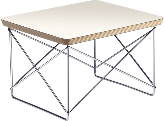 Vitra - Occasional Table Ltr Skiva Vit Underrede Krom Sidebord Charles & Ray Eames Hvit Metall/tre