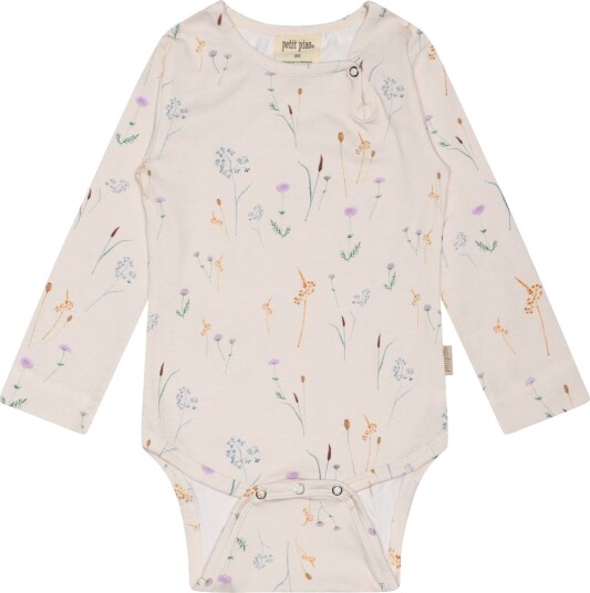Sand Melange Wheat Rib Ruffle SS Body (92 / 2 år)