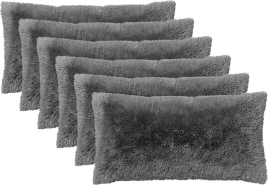 vidaXL Putetrekk 6 pcs HEERLEN Lysegrå 40 x 70 cm PV Fleece