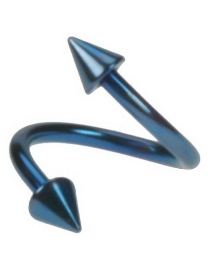 Utgått SpikeTwister 12 x 8 mm Blå Øyenbrynspiercing