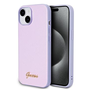 Guess Pu Leather Rainbow Metal Deksel Til Iphone 15 Lilla