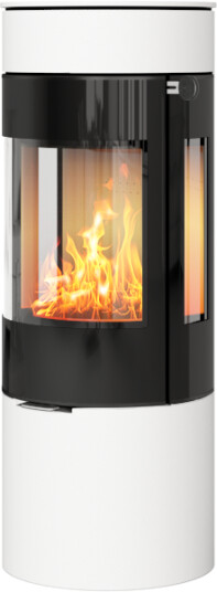 Rais Viva l 120 hvit vedovn med sideglass og glassdør