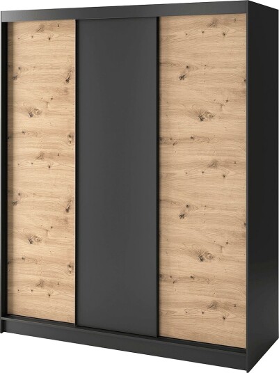 eltapSkyvegarderobe Esville Iii 180x60x220SvartGarderobeskap & klesskap