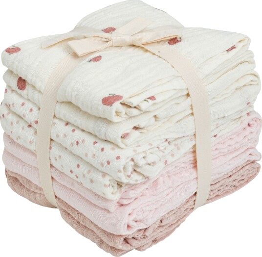 Pippi Rose Dust Muslin Cloth 8-Pack