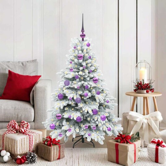  Kunstig juletre med 150 LED med stativ grønn 120 cm PE og PVC